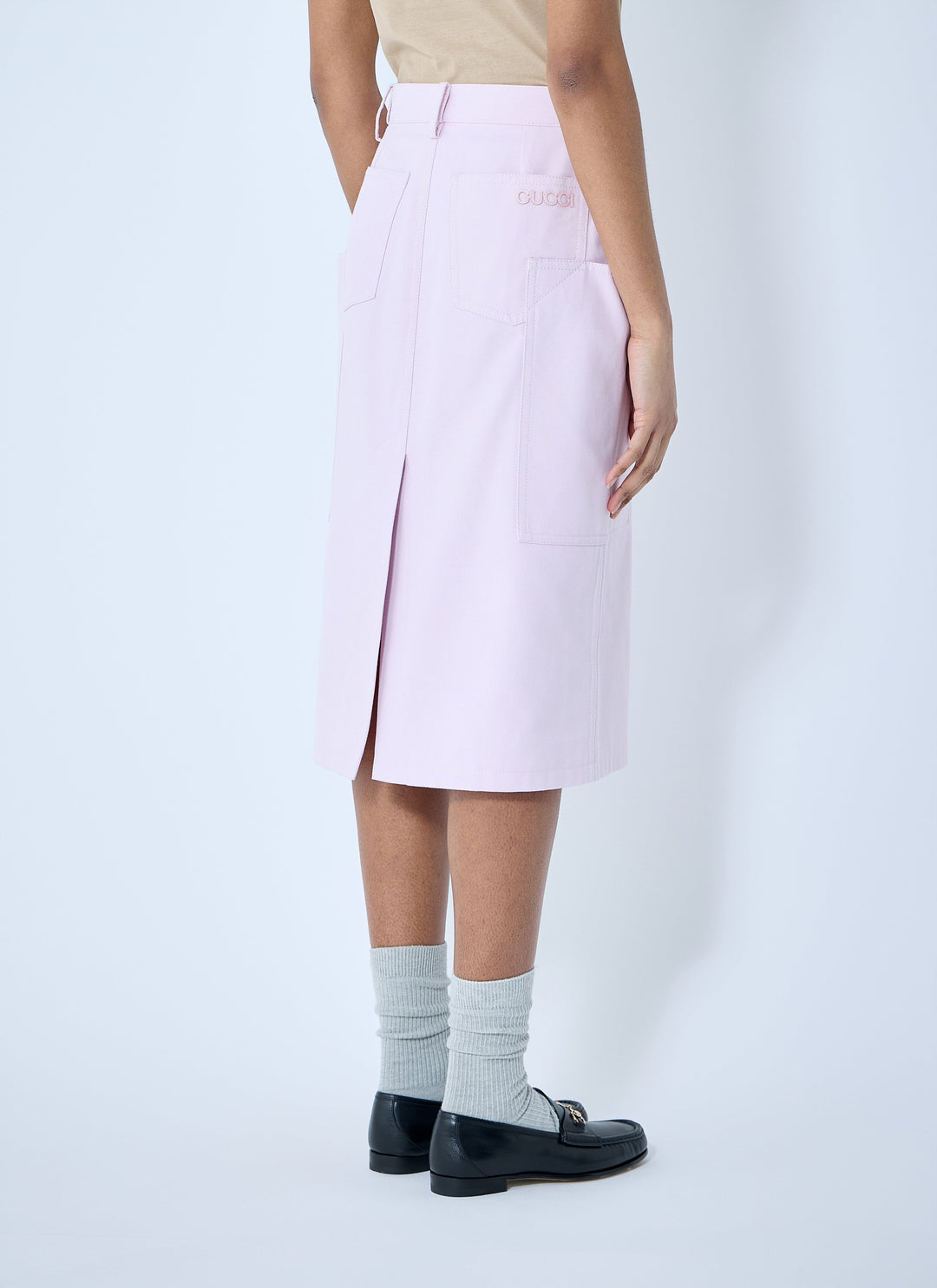 Gucci Women Cotton Canvas Delavé Skirt