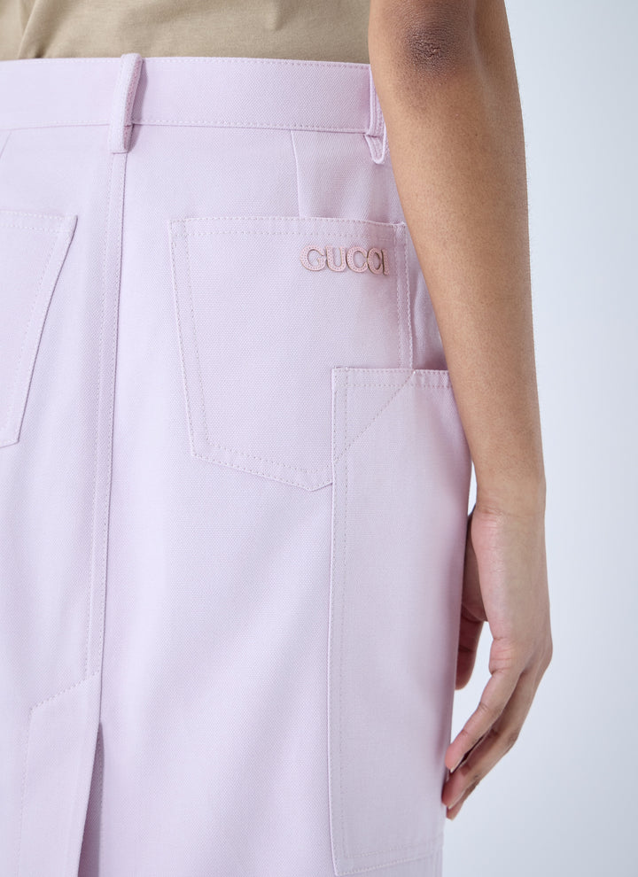 Gucci Women Cotton Canvas Delavé Skirt