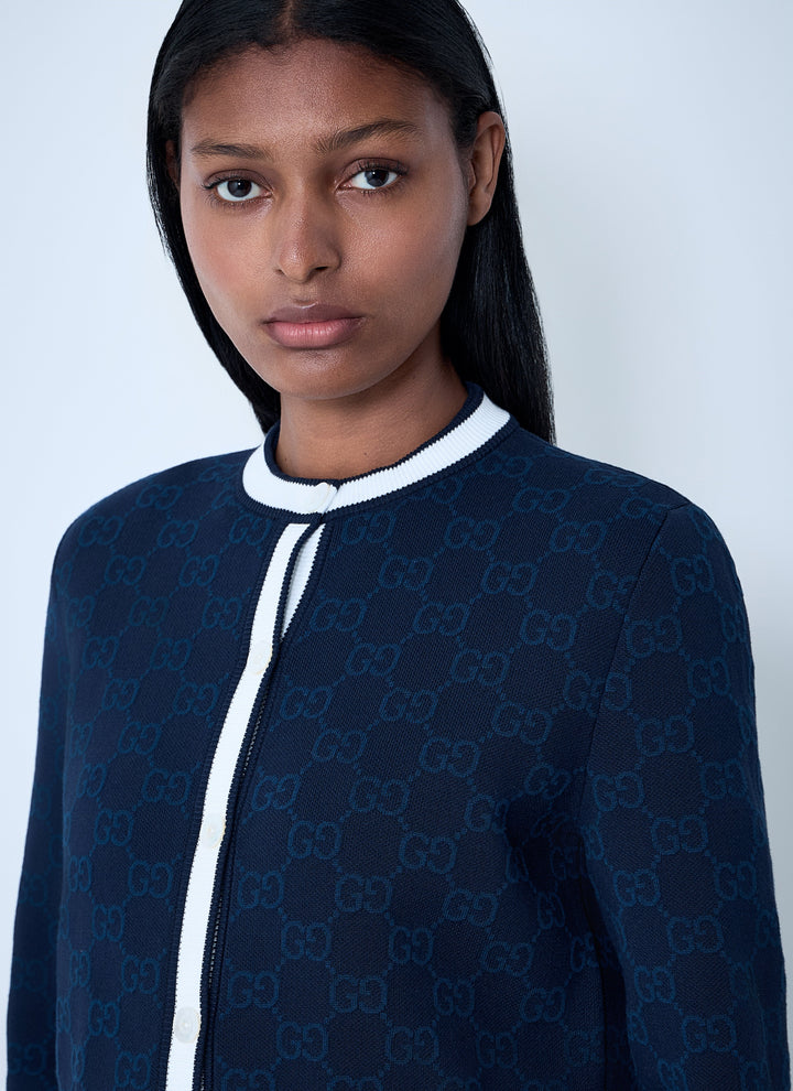 Gucci Women Gg Fine Cotton Cardigan