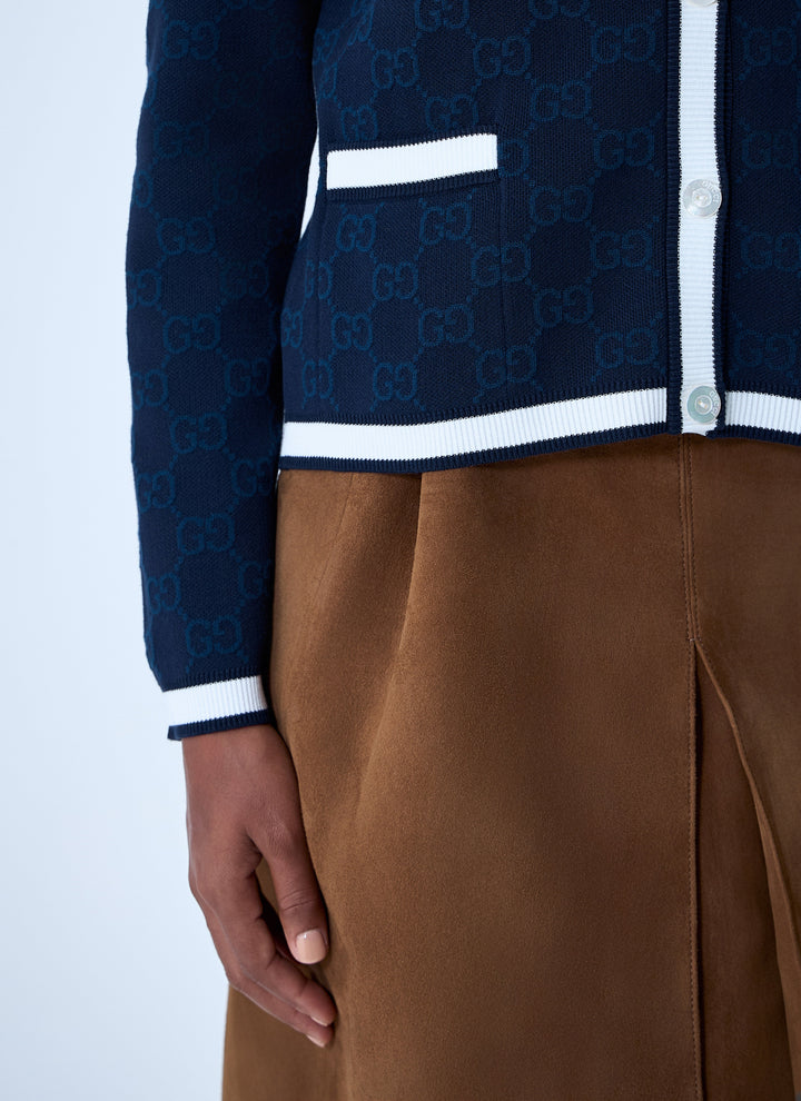 Gucci Women Gg Fine Cotton Cardigan