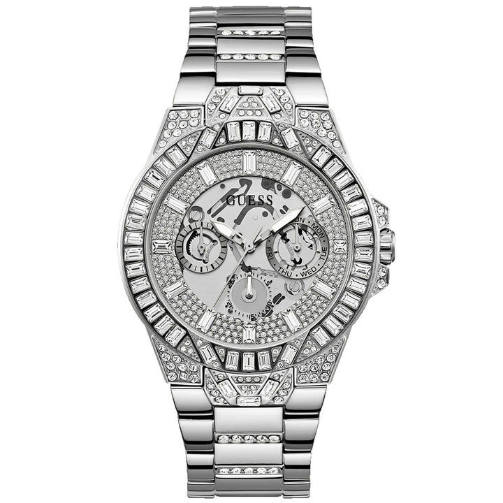 Guess Men's Trend Silver Tone Multi-function