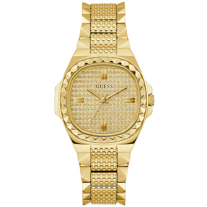 Guess Women's Rebellious Gold Tone Analog