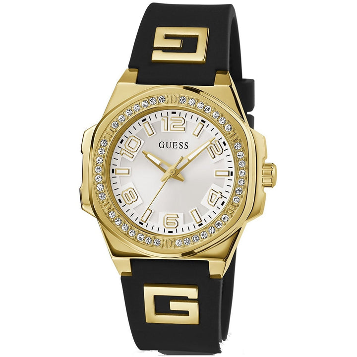 Guess Women's Black Gold Wristwatch