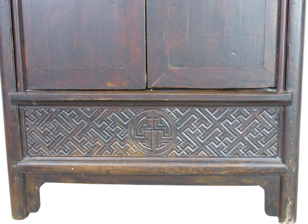 Hand Carved Apron Antique Chinese Cabinet
