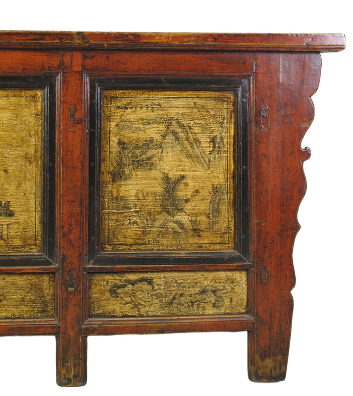 Hand Painted Antique Gansu Bedding Cabinet