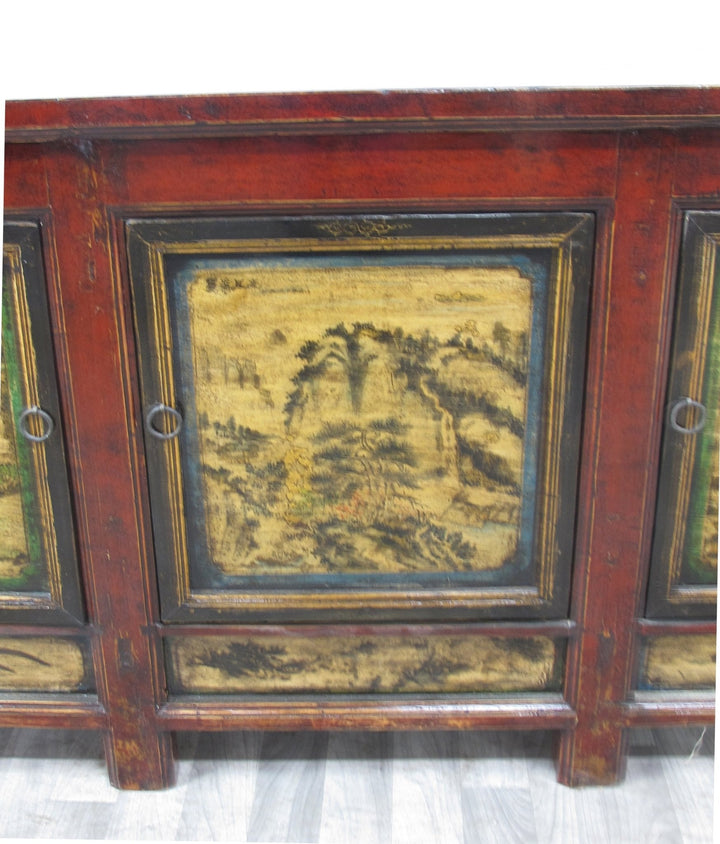 Hand Painted Antique Mongolia Sideboard