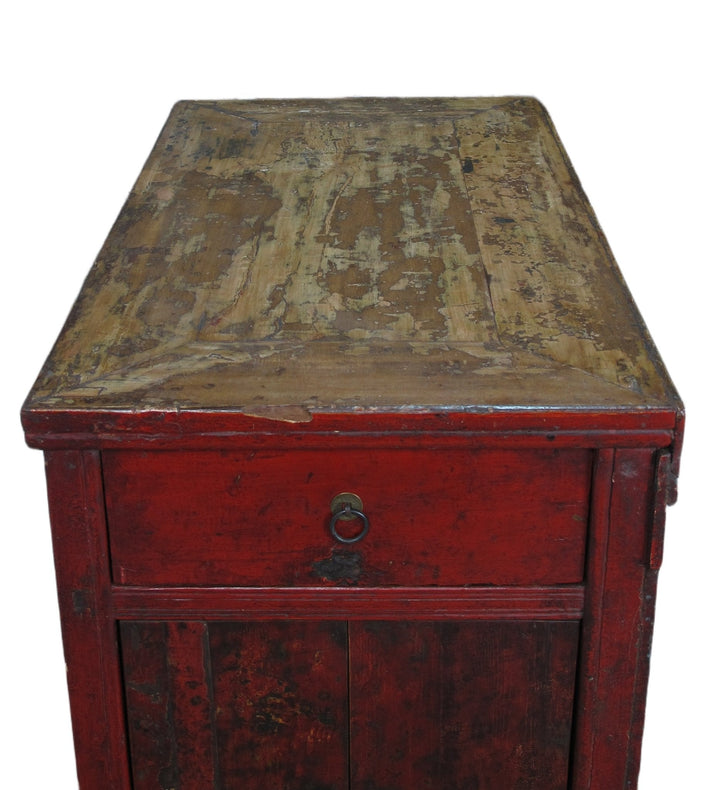 Hand Painted Circle of Mystic Bird Antique Gansu Tibetan Cabinet 2