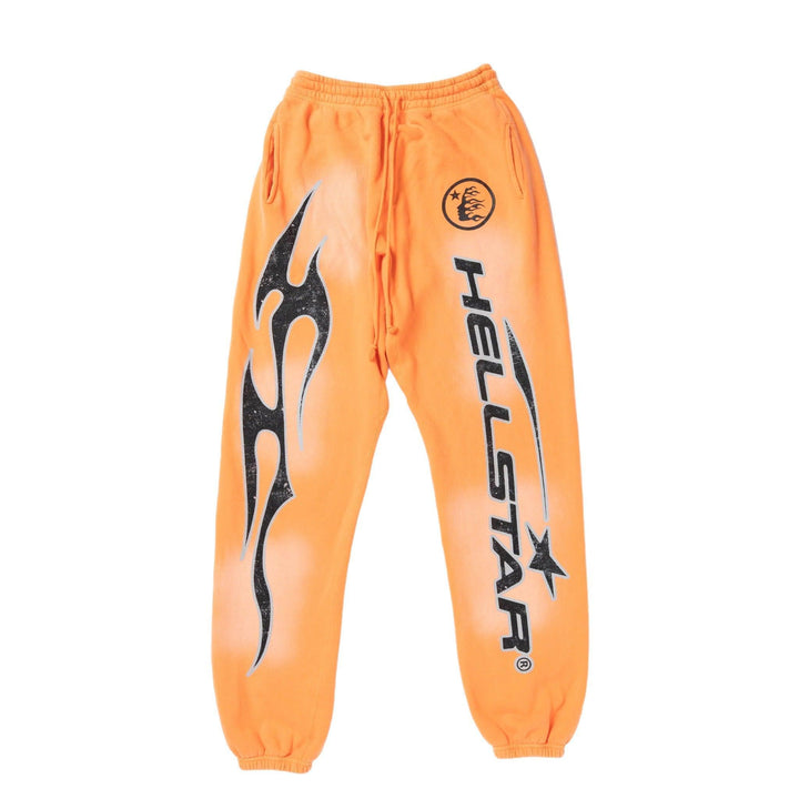 Hellstar Fire Orange Hellstar Sweatpants (Closed Elastic Bottom)