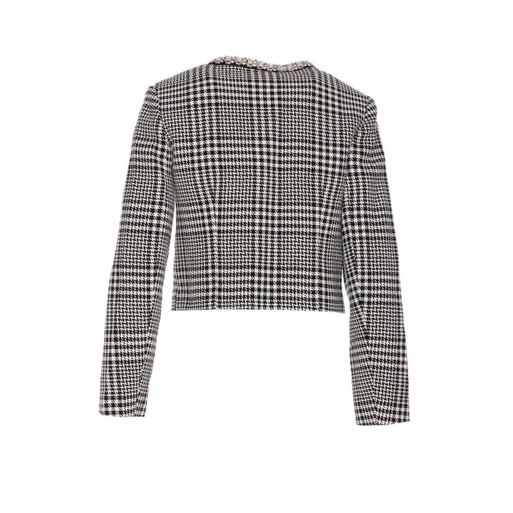 Self Portrait Women Houndstooth Crystal Trim Jacket