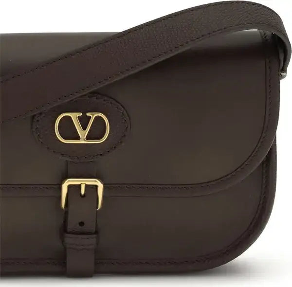 VALENTINO GARAVANI Antibes Small Brown/Black Calf Leather Shoulder Bag