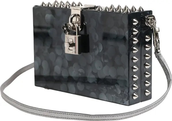 Dolce & Gabbana Black Acrylic Plexiglass Studded Dolce Box Clutch Bag – Women | Designer Collection