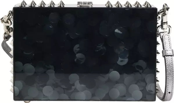 Dolce & Gabbana Black Acrylic Plexiglass Studded Dolce Box Clutch Bag – Women | Designer Collection
