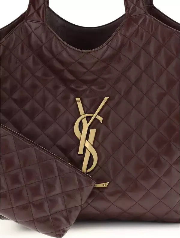 Saint Laurent Icare Bordeaux Quilted Lambskin Maxi Shoulder Bag – Women | Designer Collection
