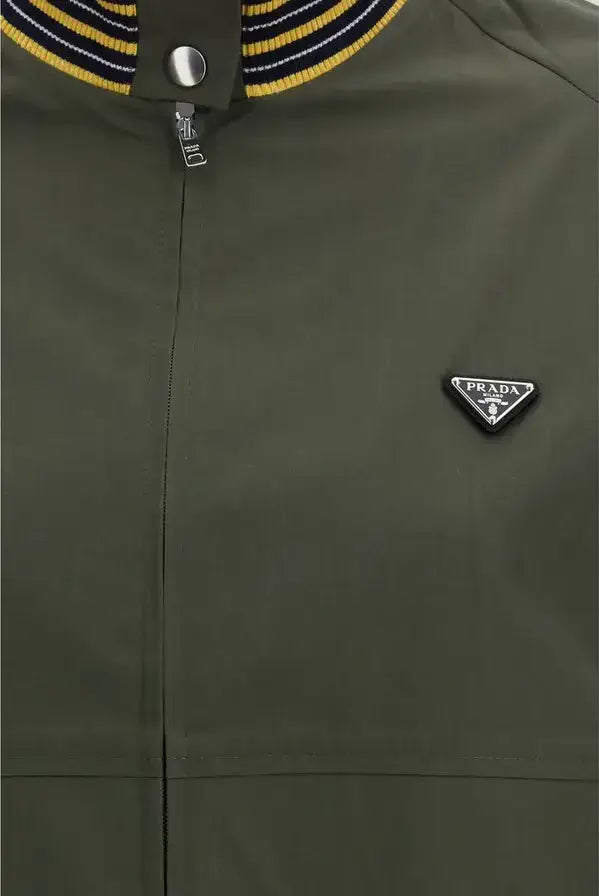 Prada Technical Canvas Blouson Jacket with Enamel Logo SS26 | S7