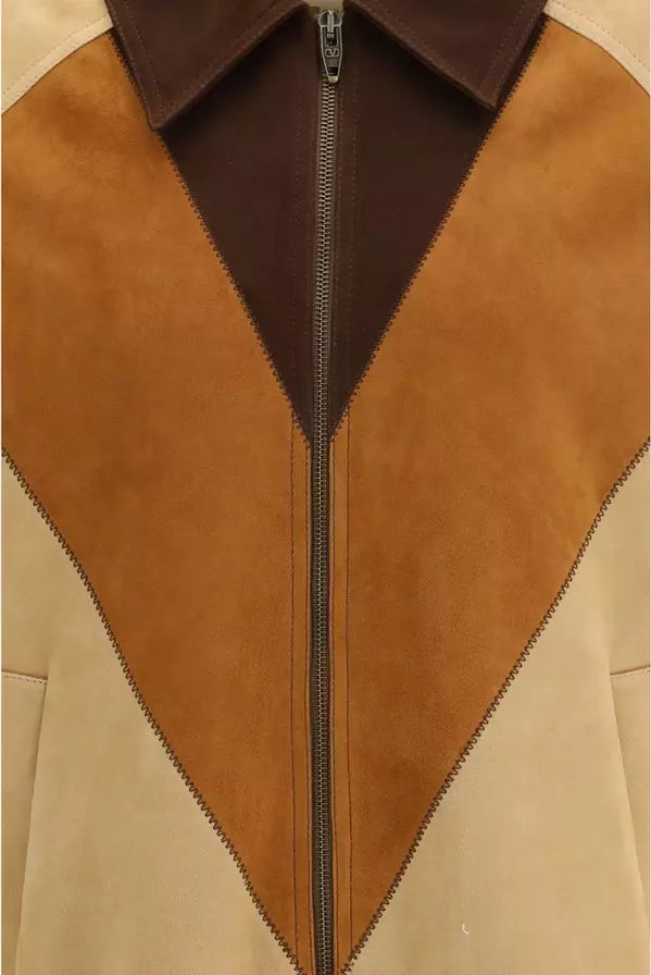 VALENTINO Brown Goatskin Biker Jacket – Men | Luxury Leather | Made in Italy