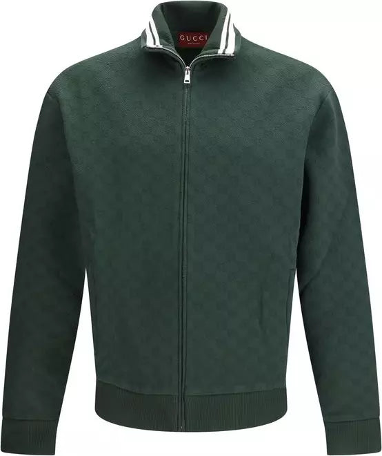 Green jacket with a brand logo on a white background