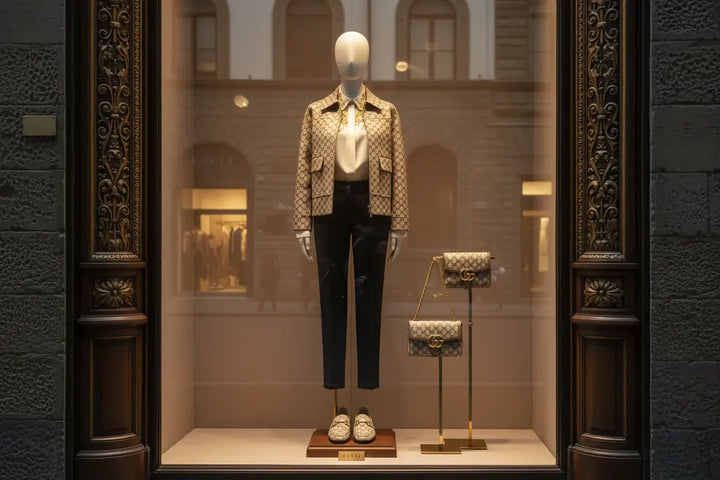 Beige jacket with a pattern on a white background