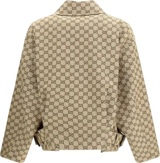 Beige patterned jacket on a white background
