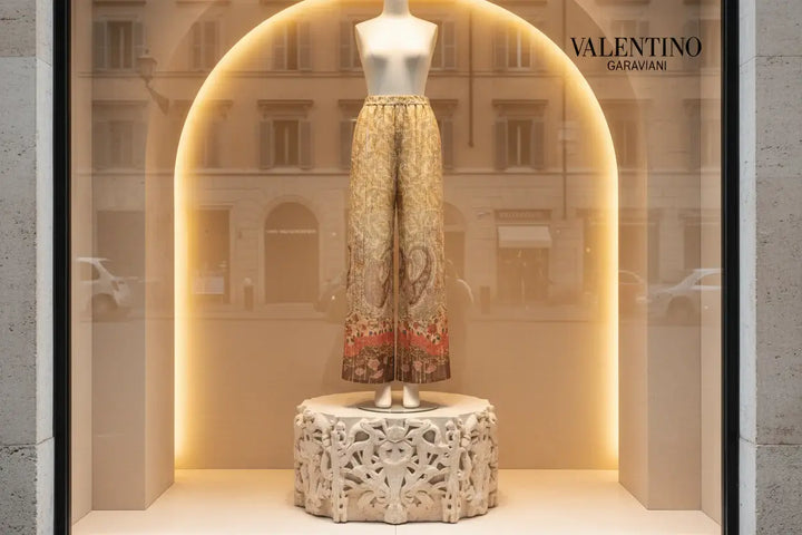 VALENTINO floral print silk pants
