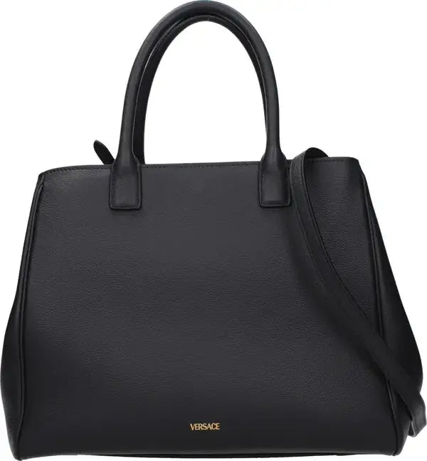 Black Versace handbag on a white background