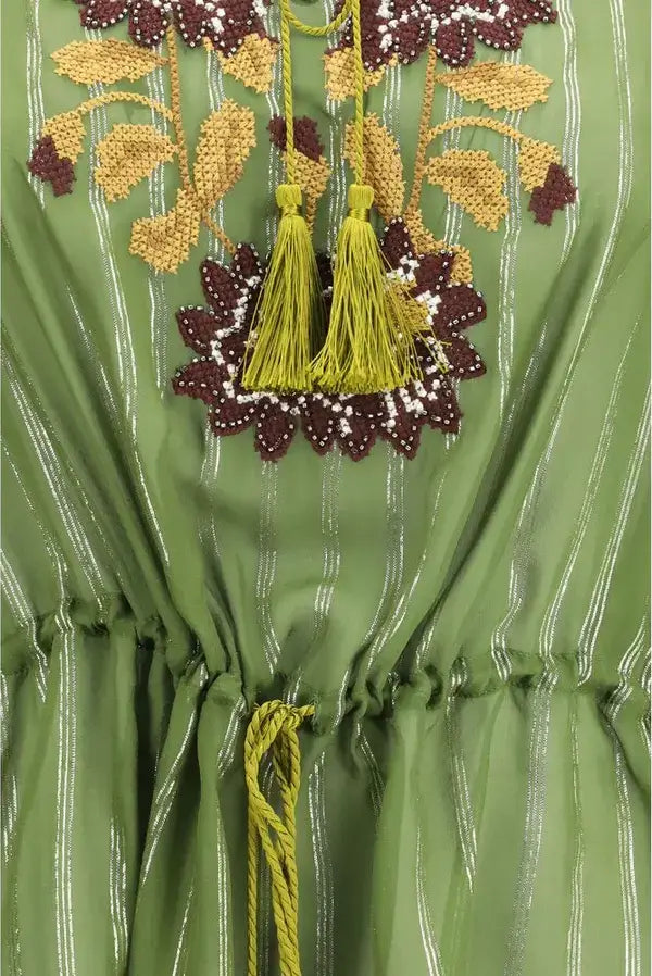 VALENTINO Bicolor Embroidered Silk Shirt with Bead & Crystal Detailing – Women’s