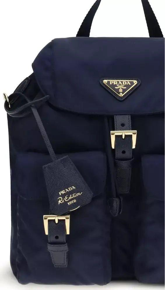 Prada Re-Edition 1978 Navy Re-Nylon Backpack with Leather Trim | S7