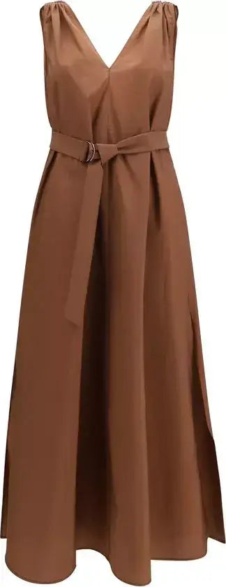 Brunello Cucinelli brown casual sleeveless dress