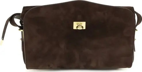 BALENCIAGA brown leather shoulder bag