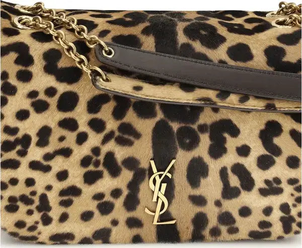 Saint Laurent Jamie Mini Leopard Print Pony Hair Shoulder Bag | S7