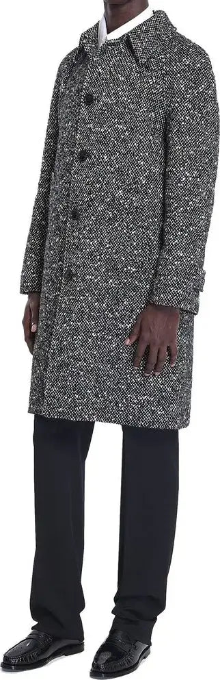 Man in grey CELINE mohair coat