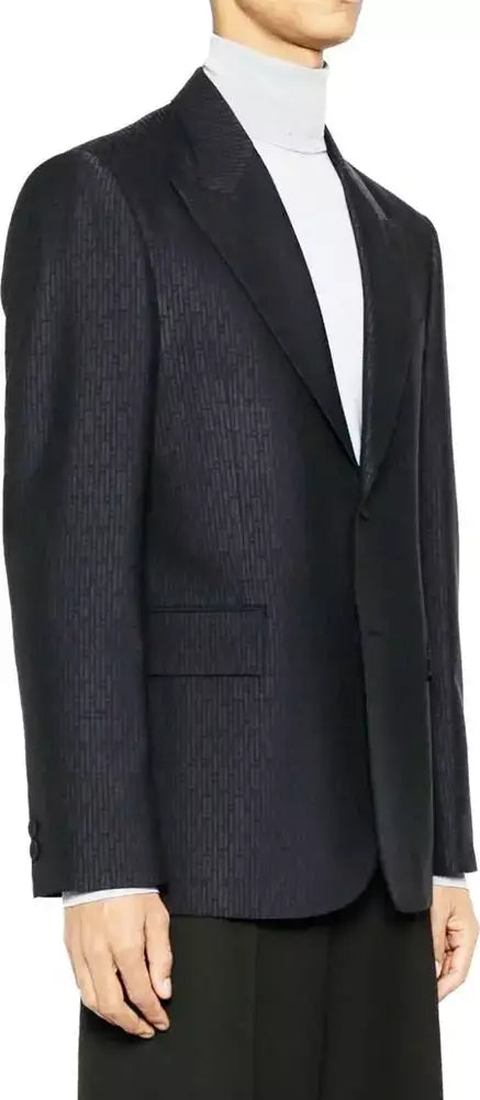 FENDI men’s blue wool blazer tailored designer jacket