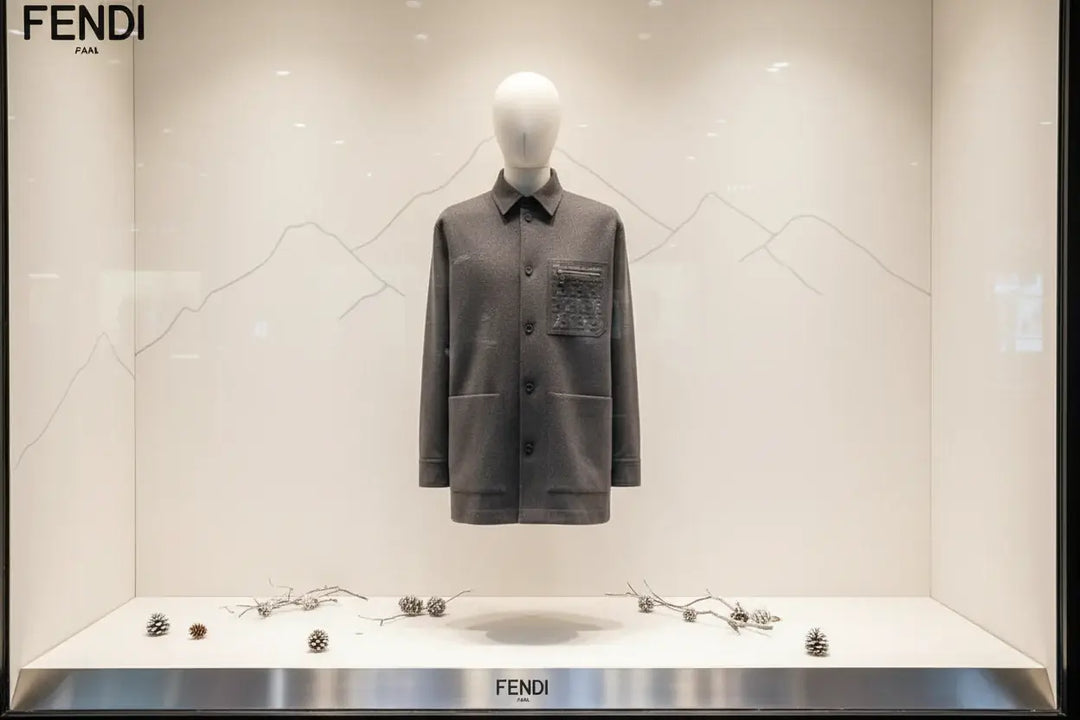 Gray shirt with a pocket and zipper on a white background