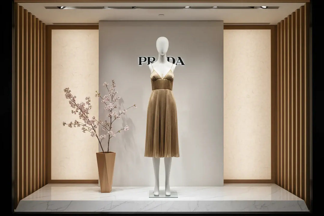 PRADA sleeveless gold dress