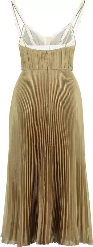 Backside of PRADA gold sleeveless dress