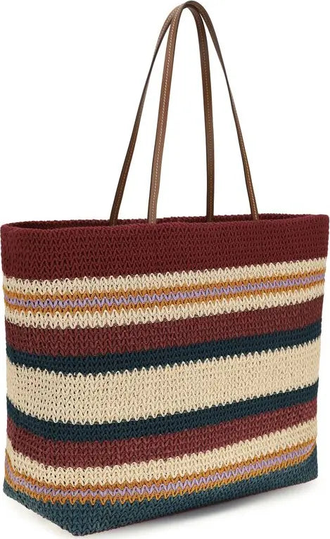 MIU MIU Raffia Multicolor Cotton Tote Bag – Women | Striped | SS26
