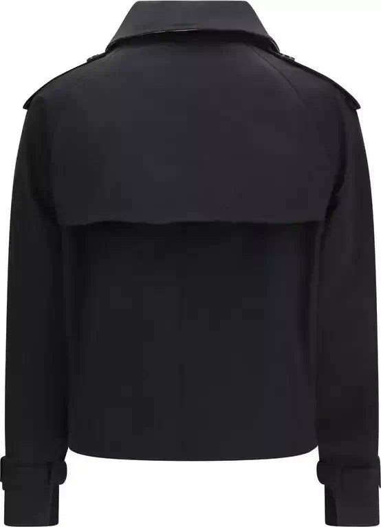 Black jacket shown from the back on a white background