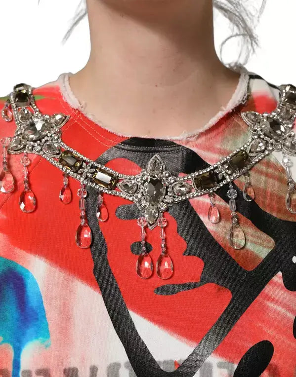 Dolce & Gabbana Graffiti Embellished Sweatshirt Multicolor — Women