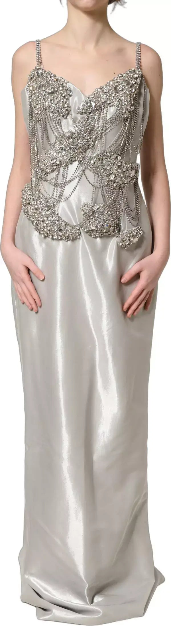 Dolce & Gabbana

Silver Crystal Embellished EveningGown Dress