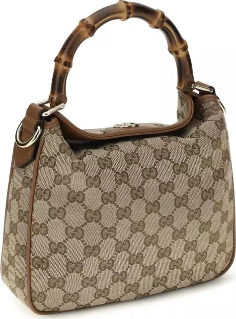 Gucci Small Diana GG Fabric Shoulder Bag Brown SS26