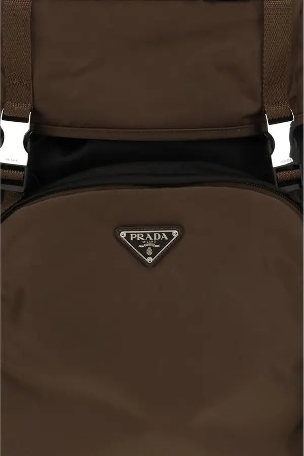 Prada Re-Nylon Recycled Polyamide Backpack Brown SS26