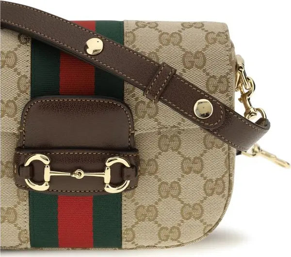 Gucci Horse-bit 1955 Beige GG Fabric Shoulder Bag Women | STORE 7994