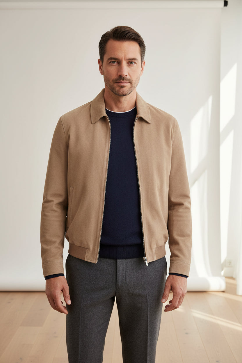 Beige jacket on a white background