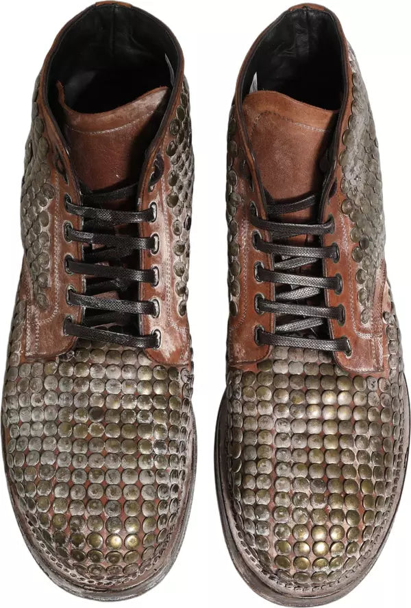 Dolce & Gabbana

Brown Leather Runway Studs Ankle Boots Shoes