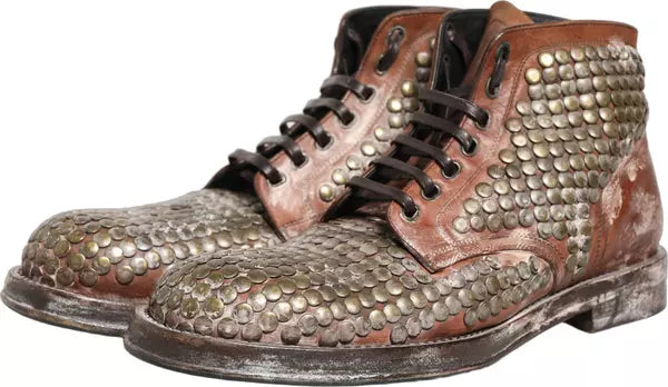 Dolce & Gabbana

Brown Leather Runway Studs Ankle Boots Shoes