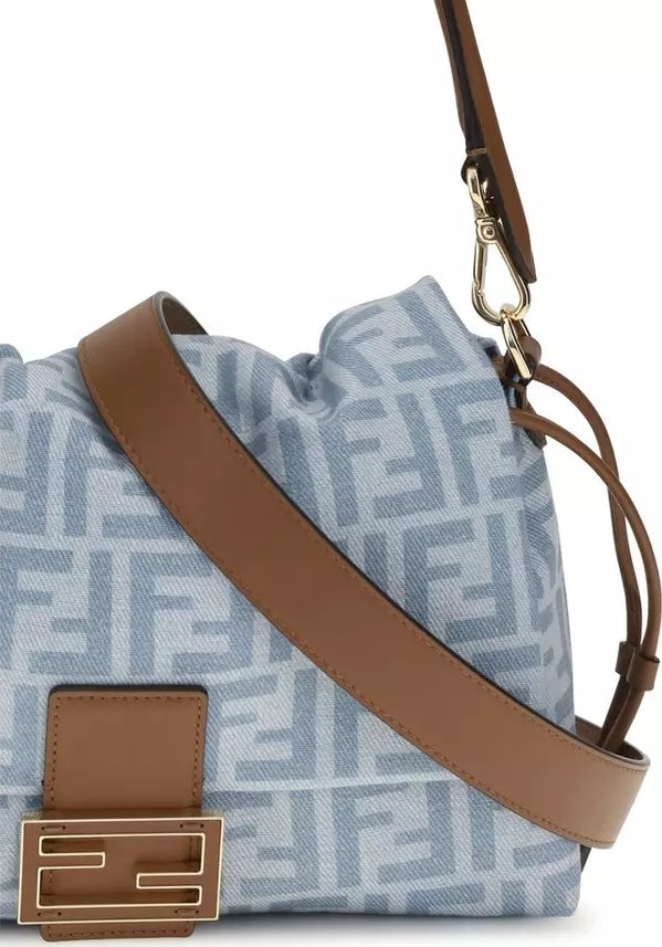 Fendi Blue Cotton Shoulder Bag | Designer Collection