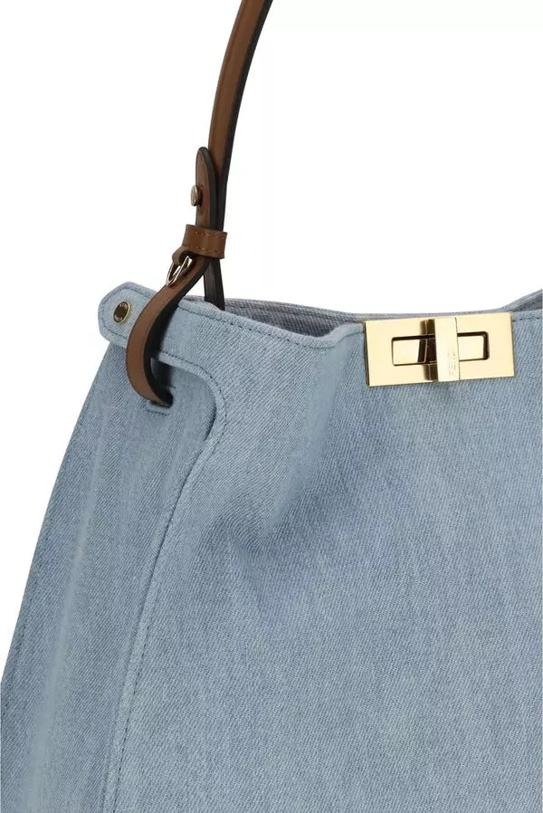 Fendi Blue Cotton Way Handbag | Designer Collection