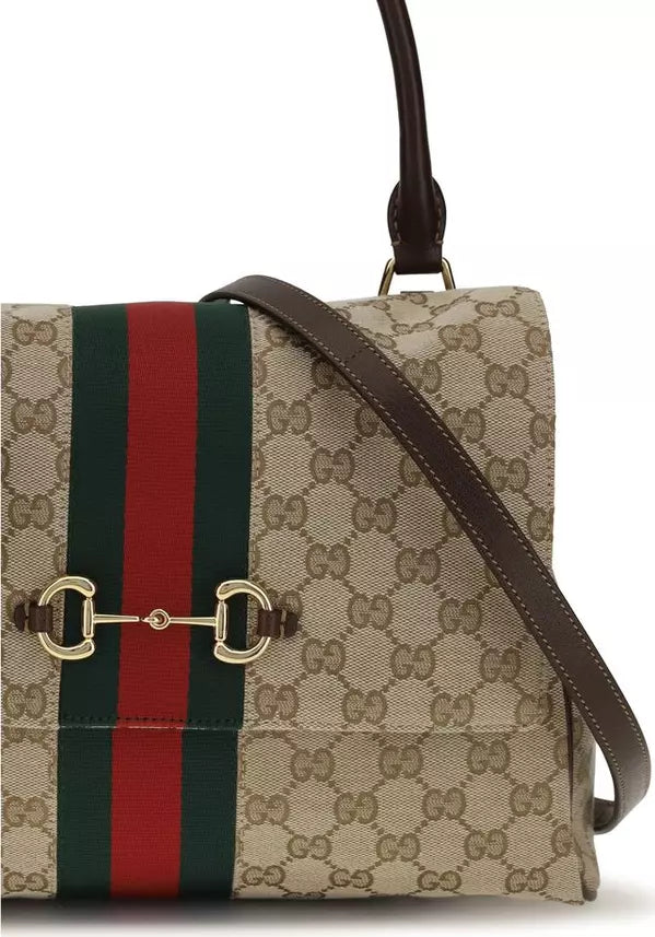 Gucci Beige GG Canvas Medium Paparazzo Handbag