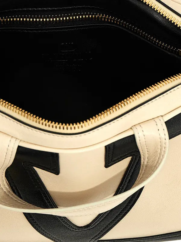 Valentino Garavani Viva Superstar White Black Lamb Leather Bag