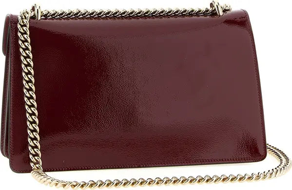 Gucci Rosso Ancora red Dionysus medium shoulder bag in patent calfskin leather with tiger head hardware