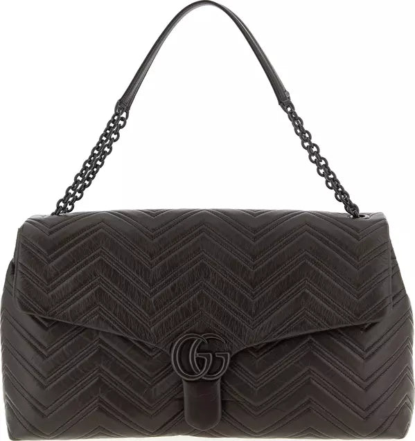 Gucci GG Marmont Large Brown Calfskin Shoulder Bag
